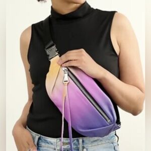 LIKE NEW Aimee Kestenberg Milan Multicolor Fanny Pack Belt Bag Silver Hardware